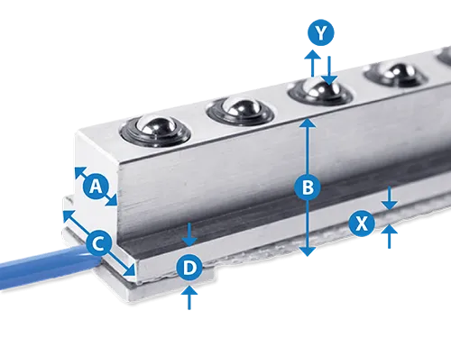 Pneumatic Balls (Rails) PB22 PB28 PB36 Diagram Pneumatic Rails