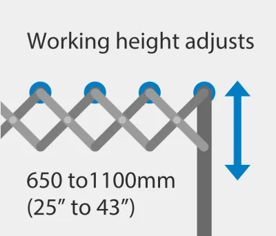 Working height adjusts