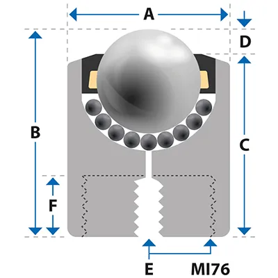 MI Series Diagram Medium Duty Ball Transfer Units